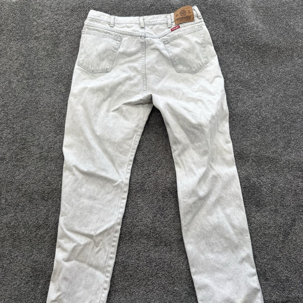 VTG Wrangler Denim Jeans Made in USA 36 x 34 Light Wash Cowboy Western 96501GL - Picture 8 of 13